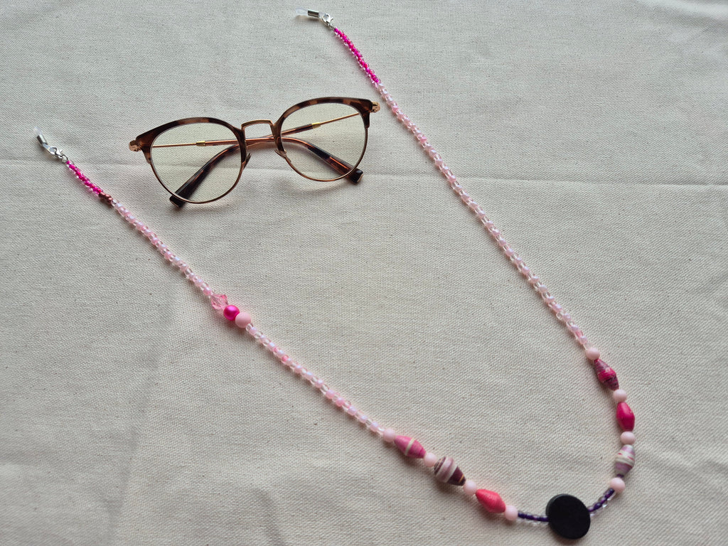 Accroche lunette - pink lady
